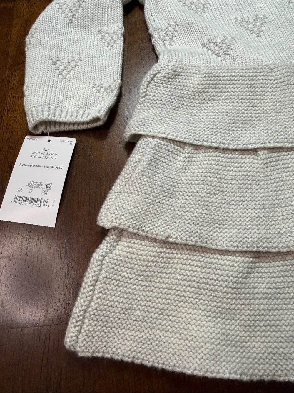 NWT Carter's Gray Tiered Sweater Dress with Pink Bow Accent and Bloomers